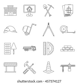 Construction icons set. Line illustration of construction vector icons isolated on white background