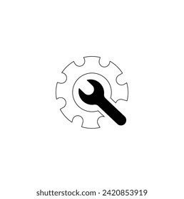 Construction Icons Set on White Background. Spanner logo design element . Build and construction icon element. Vector illustration. build icon vector. Tools vector wrench icon. 