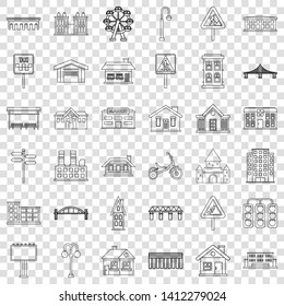 Construction icons set. Outline style of 36 construction vector icons for web for any design