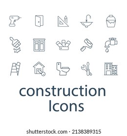 construction icons set . construction pack symbol vector elements for infographic web