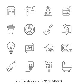 construction icons set . construction pack symbol vector elements for infographic web