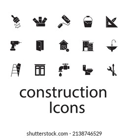 conjunto de iconos de construcción. símbolo de paquete de construcción elementos vectores para web infográfica
