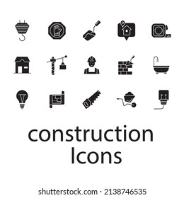 conjunto de iconos de construcción. símbolo de paquete de construcción elementos vectores para web infográfica