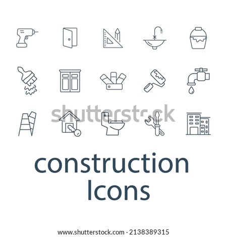 construction icons set . construction pack symbol vector elements for infographic web