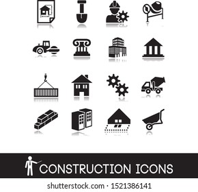 Construction icons set. Vector design.