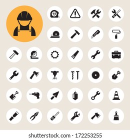 Construction Icons set.Illustration EPS10