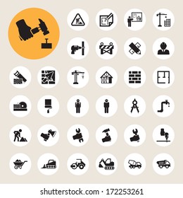 Construction Icons set.Illustration EPS10