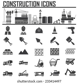 Construction Icons set.Illustration EPS10 