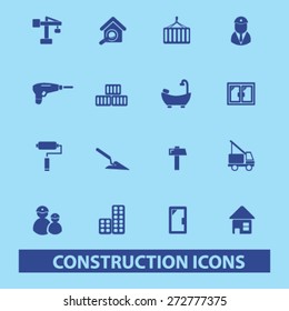 iconos de construcción, signos, conjunto de ilustraciones, vector