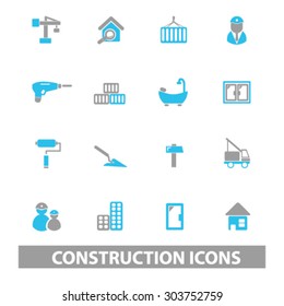 iconos de construcción, signos, conjunto de ilustraciones, vector
