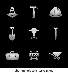 Construction Icons Silver Icon Set