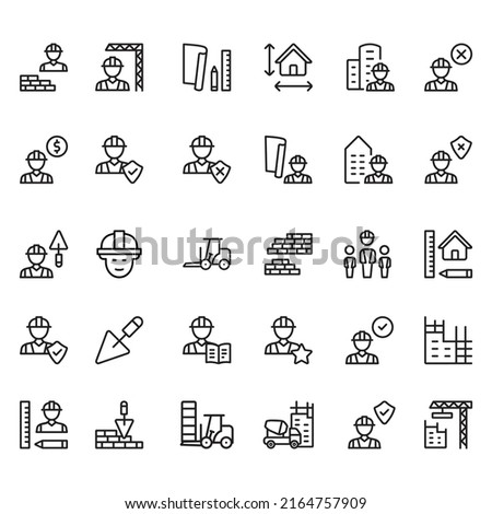 Construction icons vector illustration collection