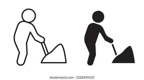 Ícones de construção. Vetor definido no estilo de linha e preenchido.