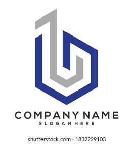 construction illustration forming letter b vector logo