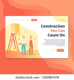Construction Illustration For Landing Page, WebDesign, Presentation, Poster, Flyer, etc.