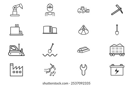 Construction and Industrial Equipment Icon Set Tools Icons