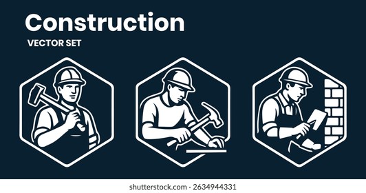 Construction Industrial Illustration Logo Clean Modern Design Vector	