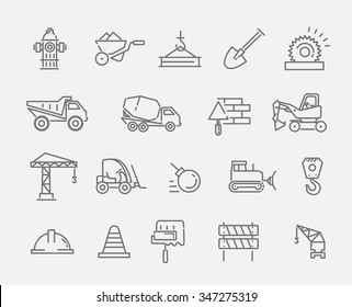 Construction And Industrial Machinery Icon Set