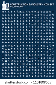 Construction and industrial vector icon set