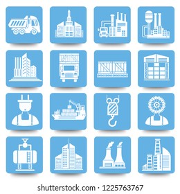 Construction and industrial vector icon set