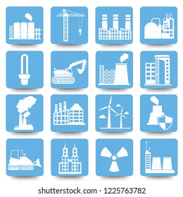 Construction and industrial vector icon set