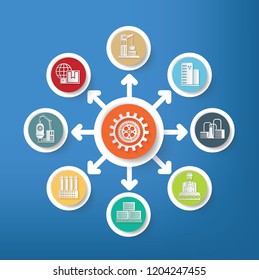 Construction and industrial vector info graphics