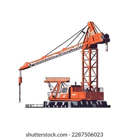 Construction industry activity crane icon isolated