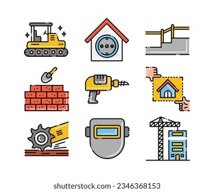 Construction, Industry, Building Icon Vector set