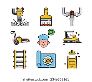 Construction, Industry, Building Icon Vector set