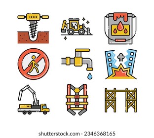 Construction, Industry, Building Icon Vector set