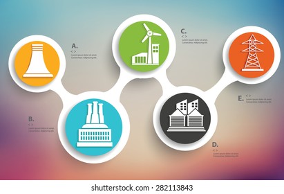 Construction and industry design on blur background,info graphic design,clean vector