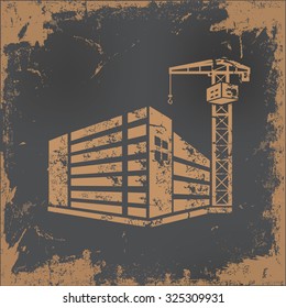Construction, industry design on old paper background, vector