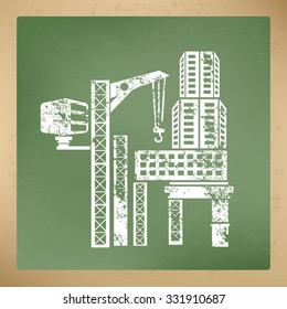 
Construction, Industry design on old paper background, vector