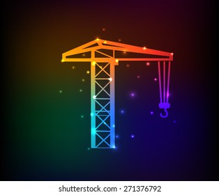 Construction, industry design on rainbow concept background,clean vector
