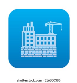 Construction, industry icon on blue background,clean vector