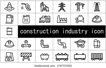 construction industry icon set flat style vector illustration.