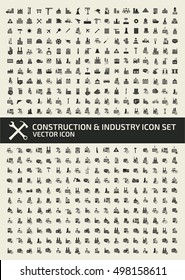Construction and industry icon set,clean vector