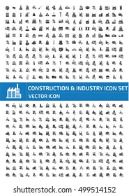Construction and industry icon set,clean vector