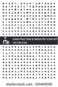 Construction and industry icon set,clean vector