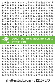 Construction and industry icon set,clean vector