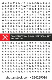 Construction and industry icon set,clean vector