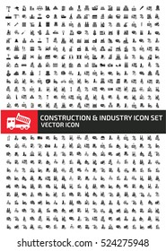 Construction and industry icon set,clean vector