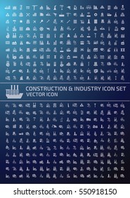 Construction and industry icon set,clean vector