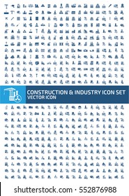 Construction and industry icon set,clean vector