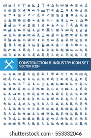 Construction and industry icon set,clean vector