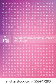 Construction and industry icon set,clean vector