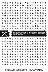 Construction and industry icon set,clean vector