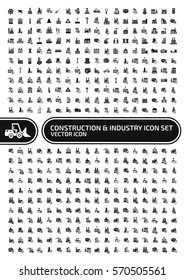 Construction and industry icon set,clean vector