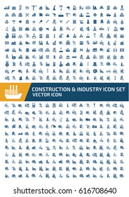 Construction and industry icon set,clean vector