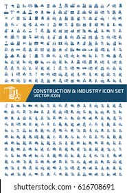 Construction and industry icon set,clean vector